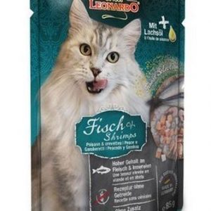 Leonardo Fish & Shrimp 85gr паучи для кошек, с лососем, сельдью и креветками